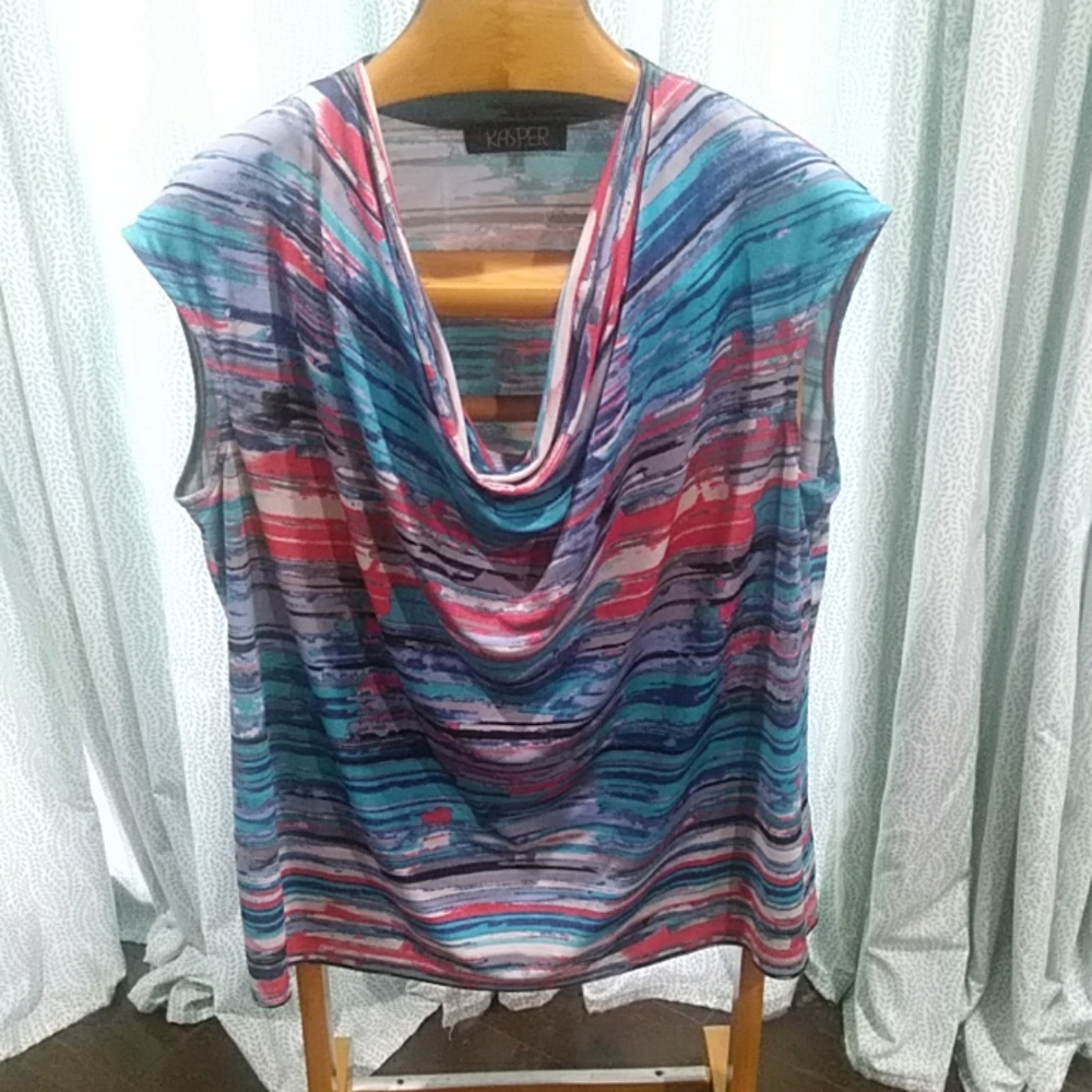 Kasper sleaveless poly top